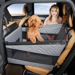 Medium Dog Car Seat,Back Seat Extender for Dogs,Hard Bottom Seat Cover Waterproof,Pet Hammock Suitable for Large,Medi