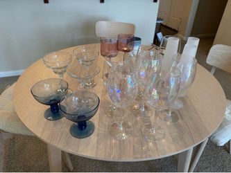 Various cocktail and wine glasses