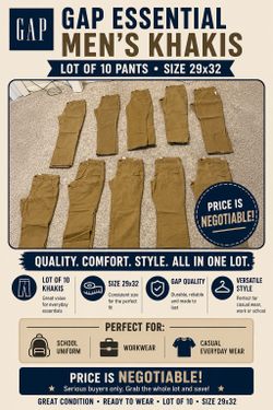 Gap Men’s Essential Khakis Size 29x32 (10 Pairs‼️) BACK TO SCHOOL