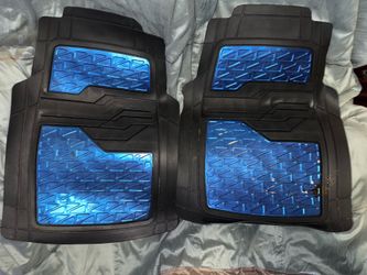 4pc Blue Metallic with black thick rubber car mats