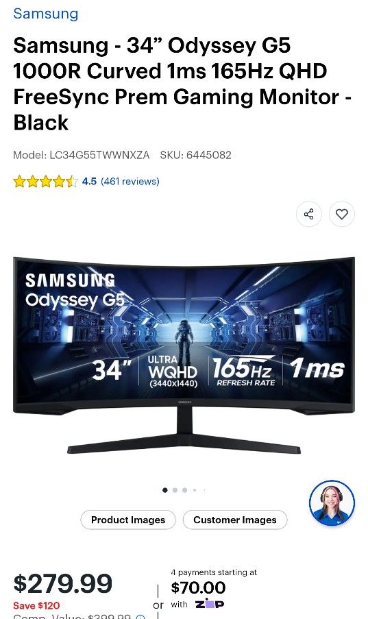 Samsung 34 Inch Ultra Wide Monitor 
