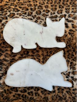 TWO Marble Cat Cheese Boards