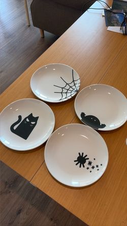 Halloween Ceramic Plates Set of 4