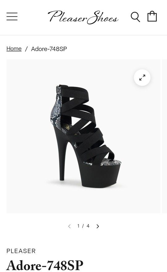 Strappy Snakeskin Pleaser Heels