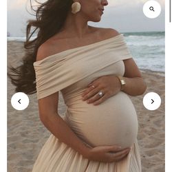 Mommy knows Maternity Off The Shoulder Dress