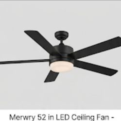 Brand New 52" Merwry LED Ceiling Fan - Sleek Black Design!