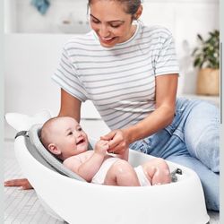 Skip Hop Infant Bath Tub 3-Stage Grow With Baby Smart Sling MOBY Bathtub White Age 0+ 