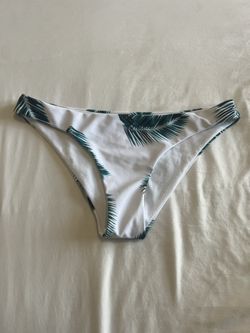 White Bikini Bottoms With Psalm trees 