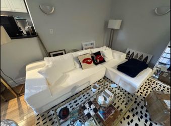 White 104.7” Modular L-Shaped Sectional
