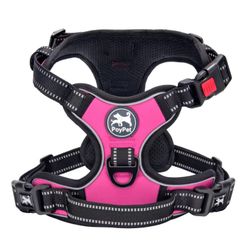 PoyPet No Pull Dog Harness, No Choke Front Lead Dog Reflective Harness, Adjustable Soft Padded