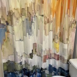 Shower Curtain Liner And Hooks