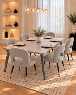 🔥 Extendable dinning table 63”-79” with 6 chairs brand new in box 📦 Mesa comedor con sillas P-1