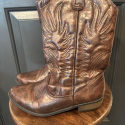 Kids Cowboy Boots Brown  Size 5