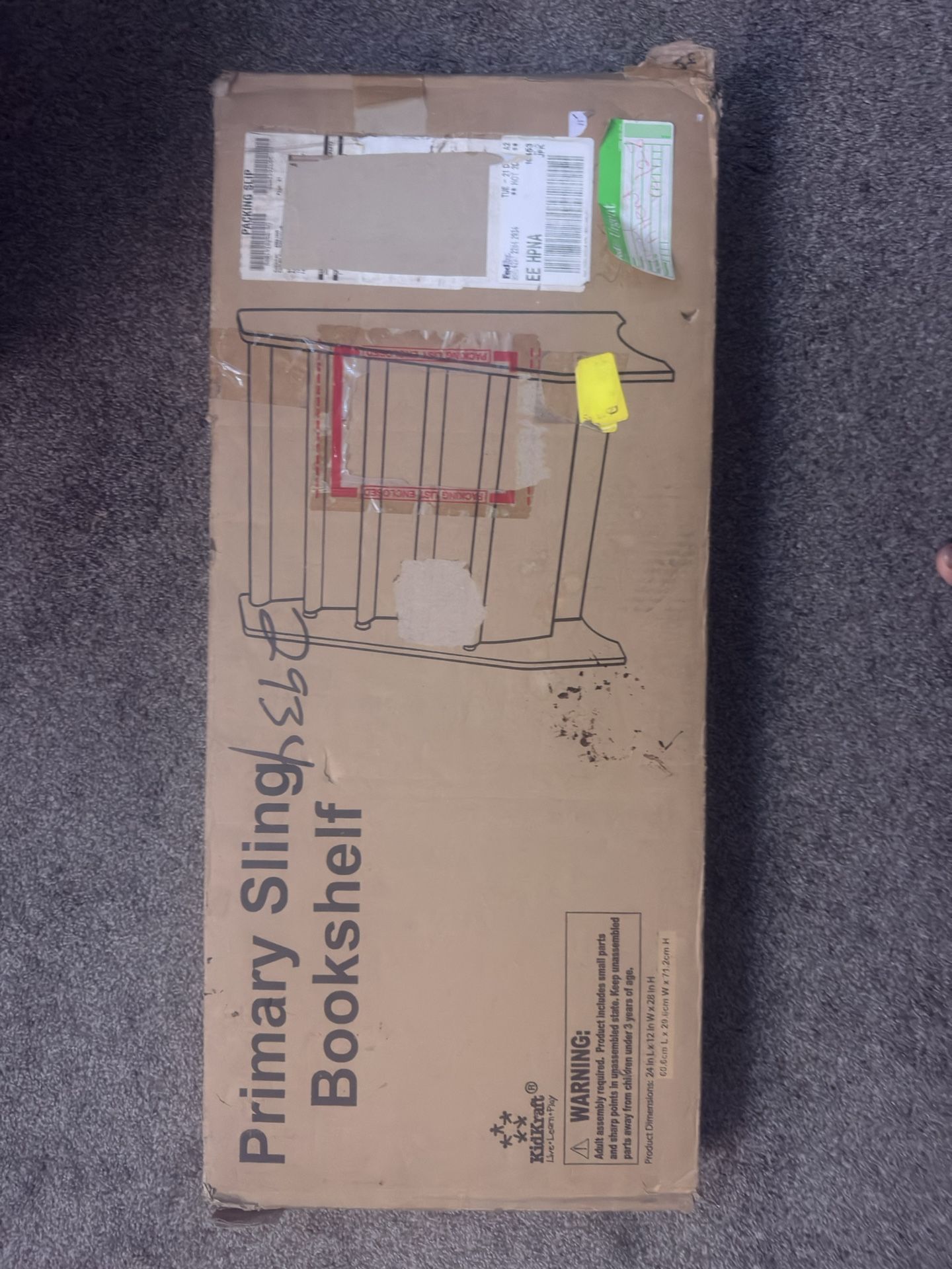 Kidkraft Wood And Canvas Primary Sling Bookshelf For Kids