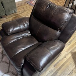 Brown Leather Recliner 
