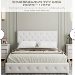 Limited Act Fast!! White Queen Bed  Frame With Mattress