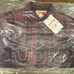 Supreme FW25’ week 13 Supreme@/True Religion® Quilted Lined Plaid Flannel Shirt Purple Size M