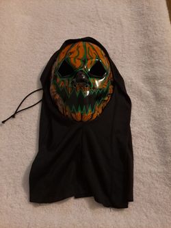 Halloween Pumpkin Face Mask with Hood
