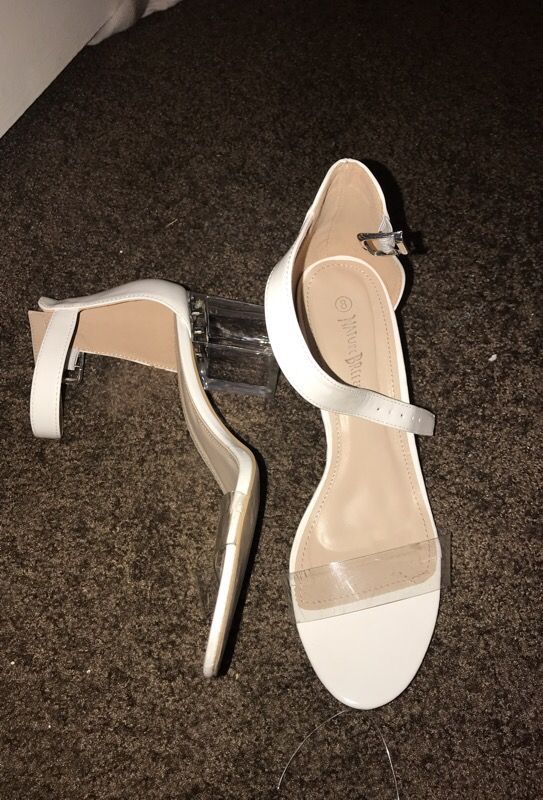 Clear block sandal heel