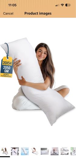 Utopia Bedding Full Body Pillow for Side Sleeper, White Long Pillow for Bed Large Body pillows for Adults, Plush Support, Pregnancy Pillow Insert for 