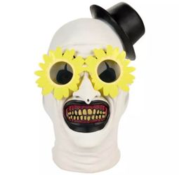 Terrifier Art the Clown Full Mask & Sunflower Sunglasses Adult Officially Licensed Halloween Horror NEW WITH TAGS