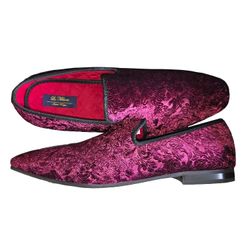 Men's Sz.14 Burgundy Smoking Slipper Loafers