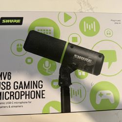 Shure MV6 Gaming Microphone – Dynamic USB Mic for PC Gaming & Streaming with Tap-to-Mute, Noise Cancellation