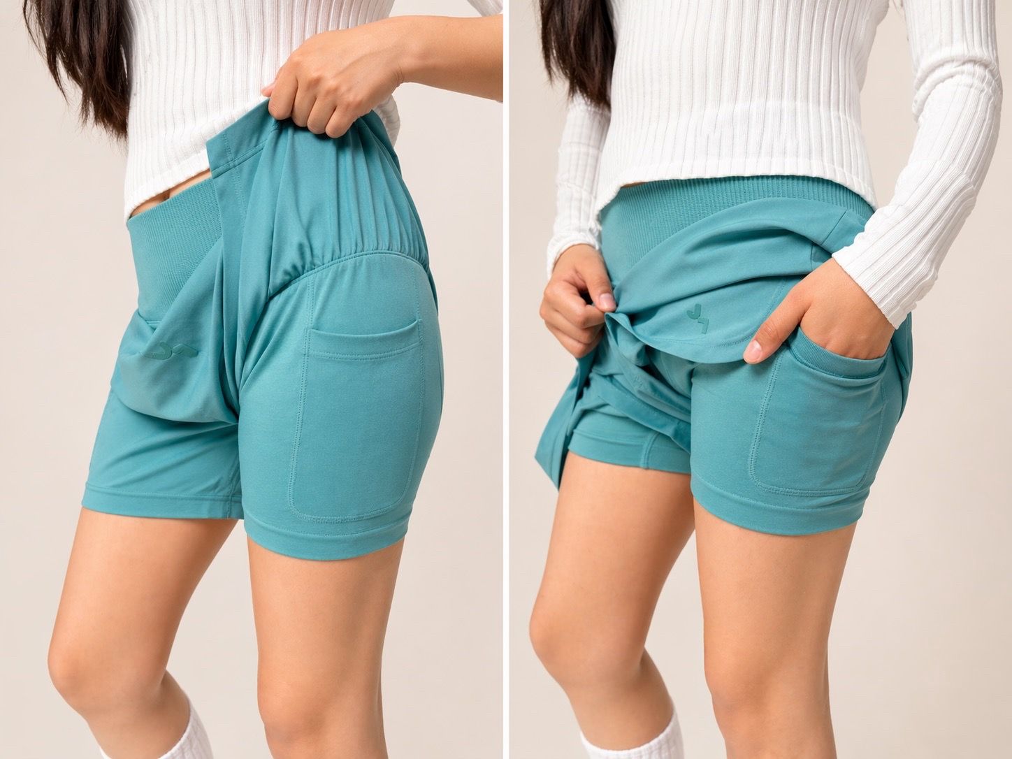 JoyLab Teal Layered Active Skort with Compression Liner size XS,S,M,L,XL,XXL