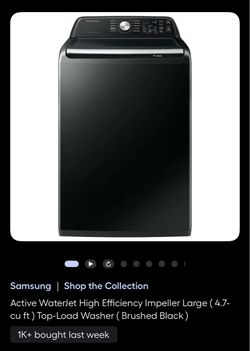 Samsung Top-Load Washer and Dryer Brushed Black 4.7 cu ft