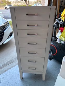 Tall White 7-Drawer jewelry organizer