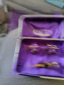 Vintage Duke Gold Tone Tiger Eye Cuff Links with Tie Bar