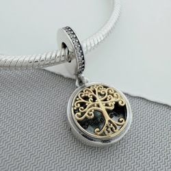 Authentic Pandora Sterling Silver Family Roots Tree Dangle Charm  791988 For Bracelet