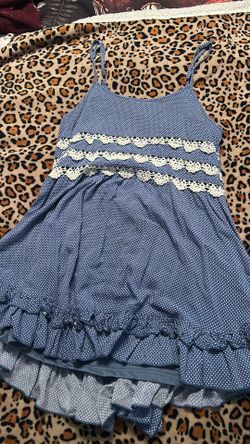 Blue ruffle short dress