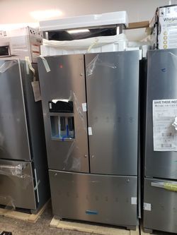 kitchen aid fridge side 36 water and ice dispenser new