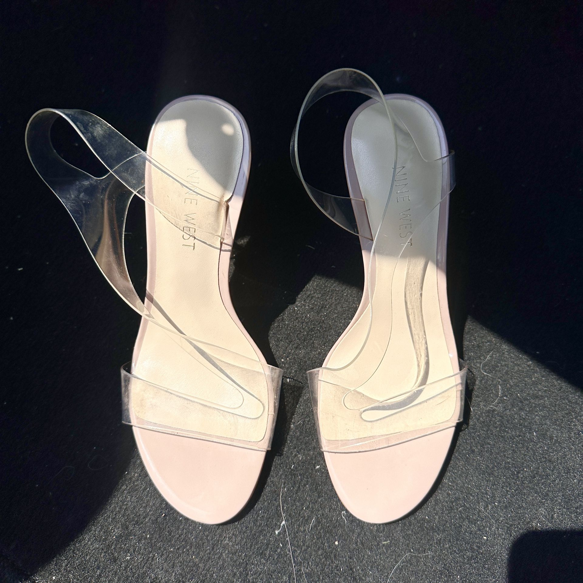 Nine West Nude Clear Heels 6M