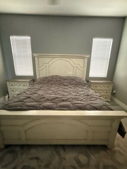 King size bed frame (mattress and box not included)