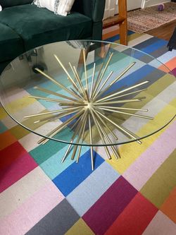 West Elm Round Glass Coffee Table
