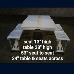 Picnic Table Portable Folding Table w/Seats 