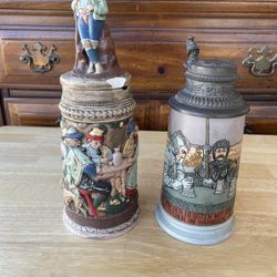 Porcelain German Beer Mugs 