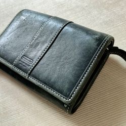 Vtg Coach Leather Stitch Bifold Wallet