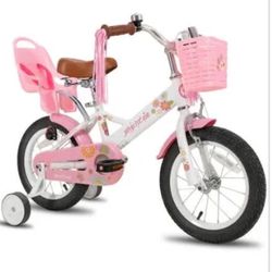 JOYSTAR Little Daisy 16 Inch Kids Bike for 4 5 6 7 Years Girls with Handbrake 16" Children Princess Bicycle with Training Wheels Basket Streamer Toddl