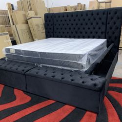 New In Box King Bed Frame With Mattress (Read Description Below)