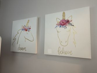 Two pictures of unicorns (pair)