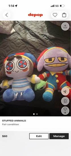 Set of 2 Beach Pomni and Jax inside Pomni glitch Plushies