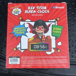 Red Titan Alarm Clock With Bluetooth Speaker 