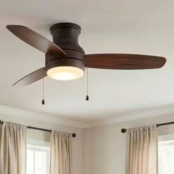 Ashby Park 44 in. White Color Changing Integrated LED Bronze Ceiling Fan with Light Kit and 3 Reversible Blades