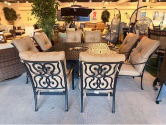 9pc cast aluminum Firepit table set