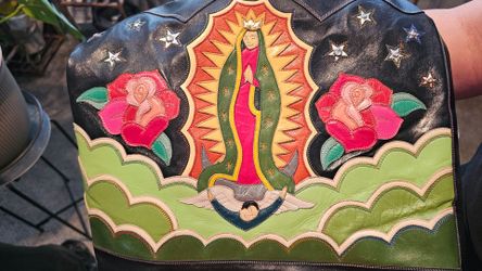 RARE Rocketbuster Handmade Leather Virgin Mary Handbag
