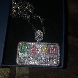 14K Plated Rich Immigrants Moissanite Pendant