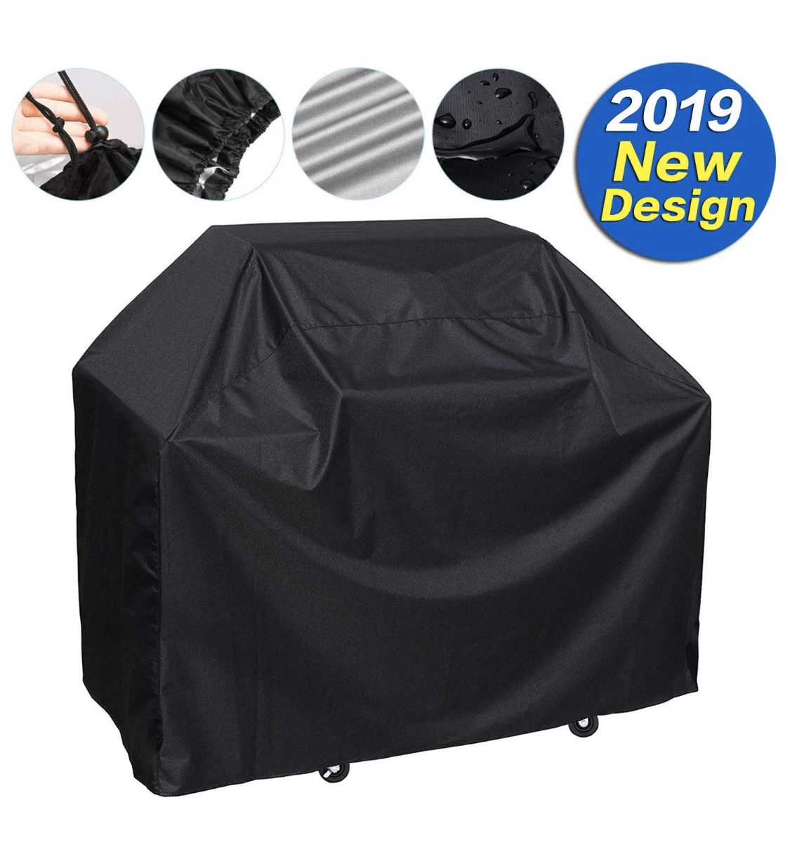 10–02. Grill Cover,(58” Black) BBQ Special Grill Cover,Waterproof and UV Resistant Material, Durable and Convenient,Fits Grills of Weber Char-Broil
